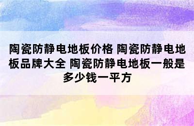 陶瓷防静电地板价格 陶瓷防静电地板品牌大全 陶瓷防静电地板一般是多少钱一平方